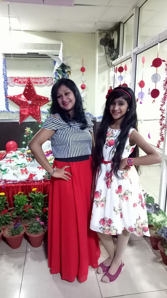 Mrs. Angana Roy & Rimjhim At Christmas Celebrations